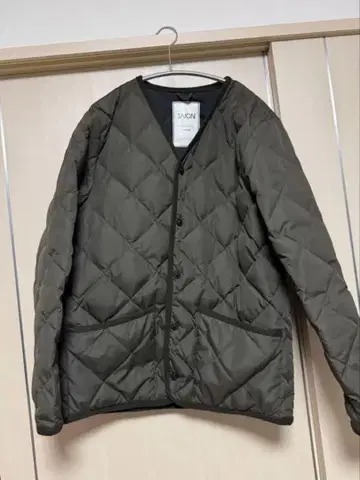 TAION CITY LINE 퀼팅 자켓 올리브 그린