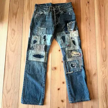 GOWEST 남성용 패치워크 리메이크 데님 청바지 30