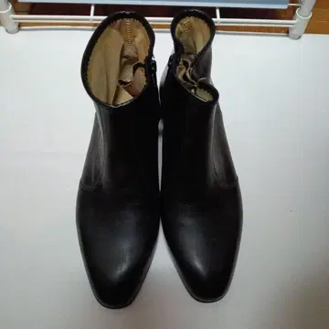 Achilles 블랙 가죽 지퍼 워크 부츠