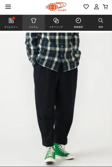 BEAMS PLUS 2 Pleats Tapered Flannel