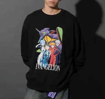 에반게리온 니코앤드 콜라보 프린트 풀오버 맨투맨 M