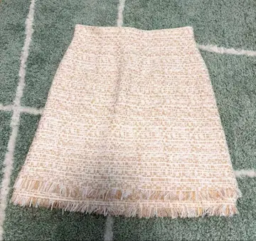 새상품급 JILLSTUART 트위드 미니 스커트 베이지