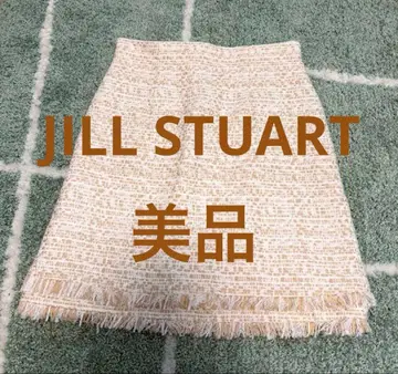 새상품급 JILLSTUART 트위드 미니 스커트 베이지