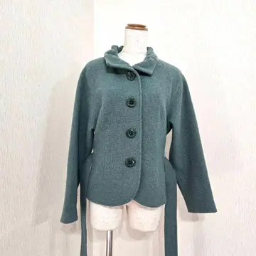 크리스찬 오야르 숏코트 벨트 포함 그린 계열 일본제 오샤레