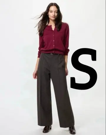 유니클로 브러쉬드 저지 와이드 팬츠 사이즈 S 다크 브라운