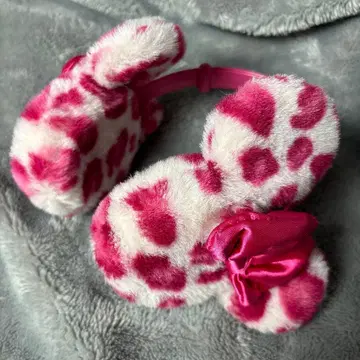 Disney 레오파드 무늬 핑크 귀도리