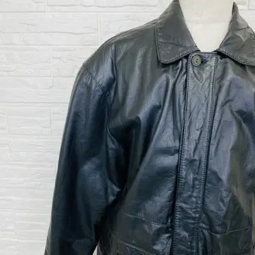 STRATH CONAR ITALIAN MODE 블랙 가죽 블루종 L