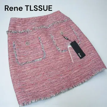 새상품 Rene TLSSUE 르네 스커트 트위드 비쥬 프린지