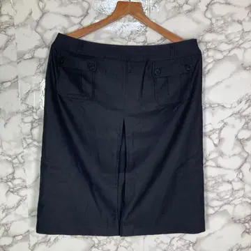 빅 사이즈 23구 (48) 린넨 혼방 타이트 스커트 네이비