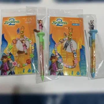 주토피아2 닉 주디 비즈 스트랩 볼펜 샤프