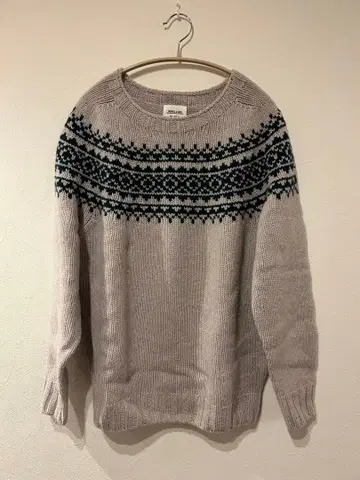 MORRIS & SONS 노르딕 무늬 스웨터 그레이 x 그린