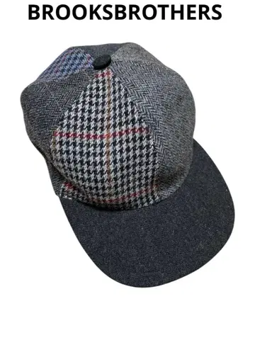 [ 새상품급 ] BROOKSBROTHERS 울 클레이지 패턴 캡