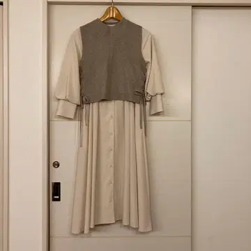 온워드 F eroux 베이지 니트 콤비 롱 원피스