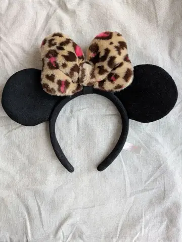 미키마우스 귀 머리띠 레오파드 무늬