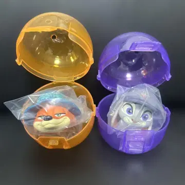 주토피아2 캡슐 토이 패션 반지 닉 주디 2개 세트