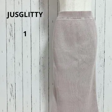 저스길리티 리브 니트 롱 타이트 스커트 허리밴딩 S 보라색 계열