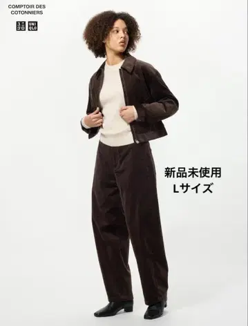 유니클로 코듀로이 커브 팬츠 L 다크 브라운 미사용 새상품