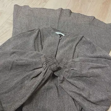 Alumu 엘르 트위드 머메이드 원피스 볼륨 슬리브 파이핑