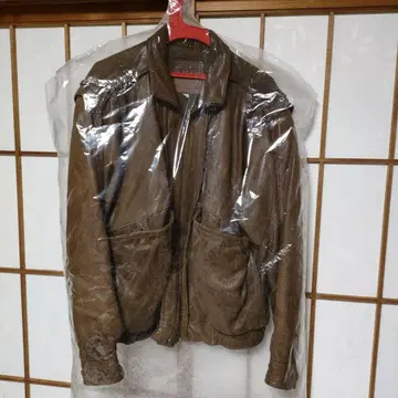 브라운 가죽 싱글 라이더 자켓