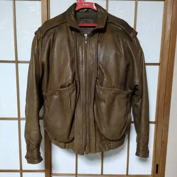 브라운 가죽 싱글 라이더 자켓 골동품이지만 클리닝 완료!