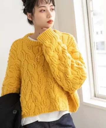 fifth 피프스 디자인 편직 숏 기장 니트