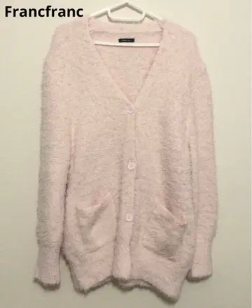 Francfranc 페더얀 가디건 핑크