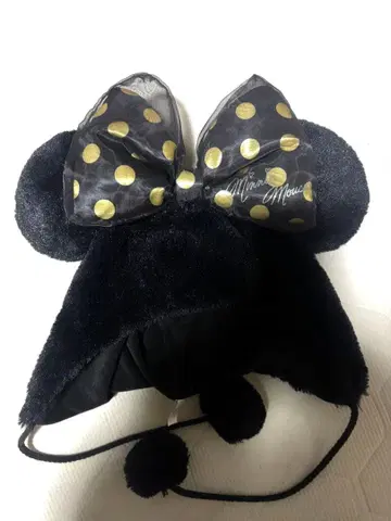 미니 마우스 귀도리 모자 블랙