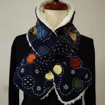 보아 원단 카스리 자수 넥워머