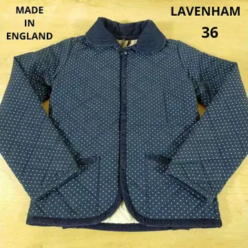 영국제 LAVENHAM 라벤햄 도트 무늬 둥근 카라 퀼팅 자켓