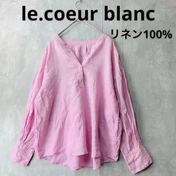 르 쿨랑 린넨 100% 핑크 긴팔 블라우스 봄/여름/가을