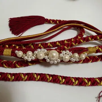 [ 새상품급 ] 허리띠 (펄, 금, 진홍) 성인식 후리소데