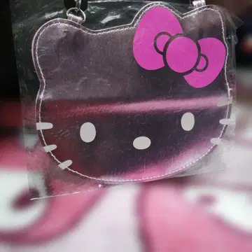 헤이세이 레트로 산리오 헬로키티 체인 포함 메탈릭 패스 케이스 미사용