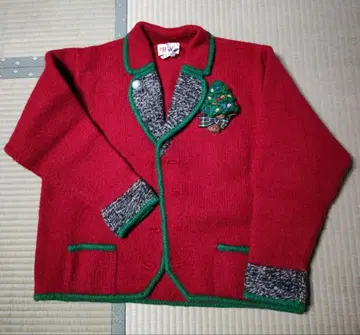 [ 핑크하우스 ] 크리스마스 트리 업 마리케 포함 빨간색 니트 가디건