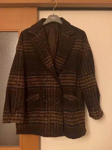 CPCM/피코트/새상품급/트위드 체크 무늬/오버 사이즈/FRE