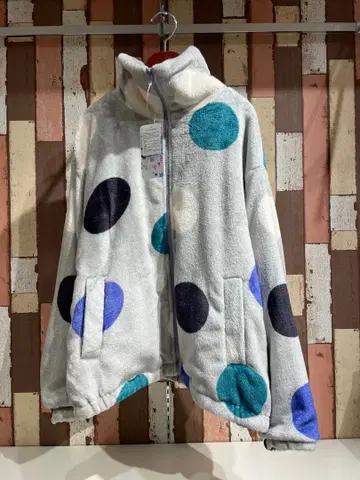 [스칼라] 153735 컬러풀 도트 무늬 양면 플란넬 블루종