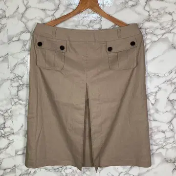 빅 사이즈 23구 (48) 린넨 혼방 스트레치 타이트 스커트 베이지