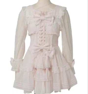 프론트 티어드 쉬폰 원피스