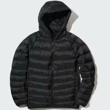 UNIQLO 울트라 라이트 다운 후드티 (3D 컷) 블랙 4XL