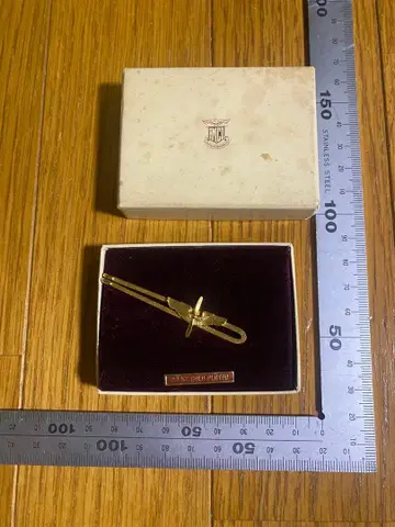 골드 플레이트 넥타이핀 날개 모티브