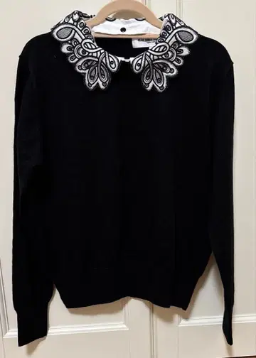 준코 시마다 울 100% 니트 장식 옷깃 (탈부착 가능) 미사용품