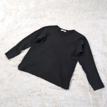 [ samansa Mos2 blue ] 블랙 V넥 니트 긴팔 F