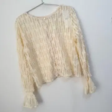 나노 유니버스 프린지 튤 앞뒤 2way 블라우스