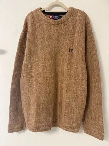 CHAPS 베이지 헤링본 스웨터 M