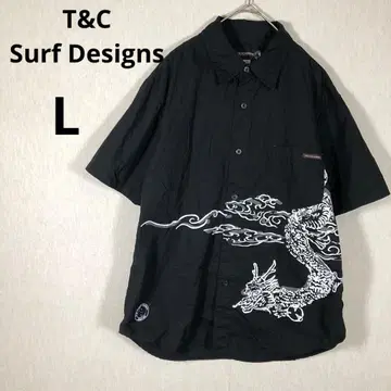 새상품급 타운앤컨트리 타우칸 L 블랙 용 프린트 반팔 셔츠