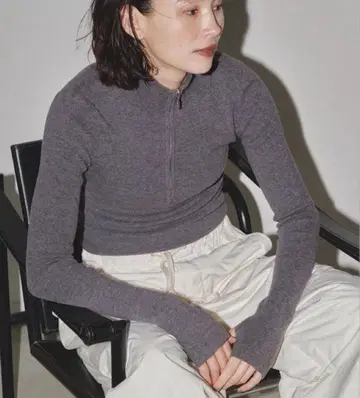 TODAYFUL Halfzip Rib Knit