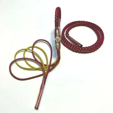 후리소데용 허리띠 신색 와인 레드와 골드색에 Perl 장식 남은 2개