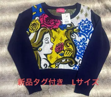 택 포함 새상품 도쿄 디즈니 리조트 미녀와 야수 스웨터 L 니트 벨