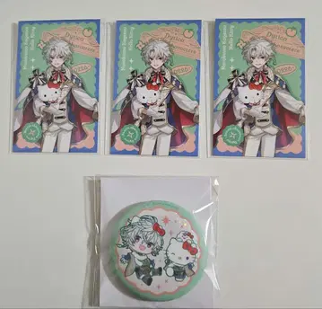 무라쿠모 카게츠 산리오 콜라보 사진풍 카드 & 캔뱃지 배송비 포함