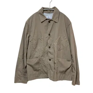 N-614 post over alls 워크 자켓 베이지 S