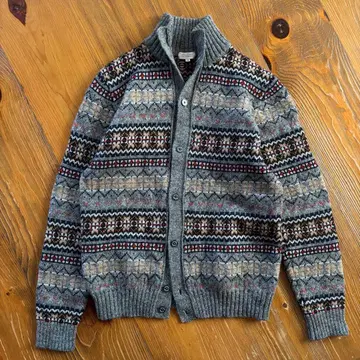 매킨토시 필로소피 페어아일 패턴 니트 가디건 38